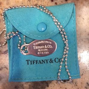 Tiffany ID tag sterling silver necklace